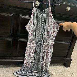Cute sundress - black & white with colored flowers